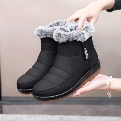 Bottes en Suède Femme à Talon Épais avec Fermeture Éclair Latérale