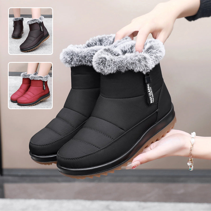 Bottes en Suède Femme à Talon Épais avec Fermeture Éclair Latérale