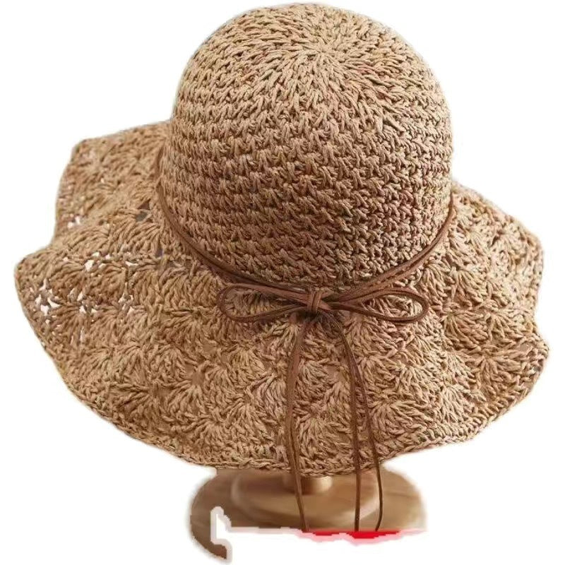 Chapeau en Paille Crocheté à la Main Élégant