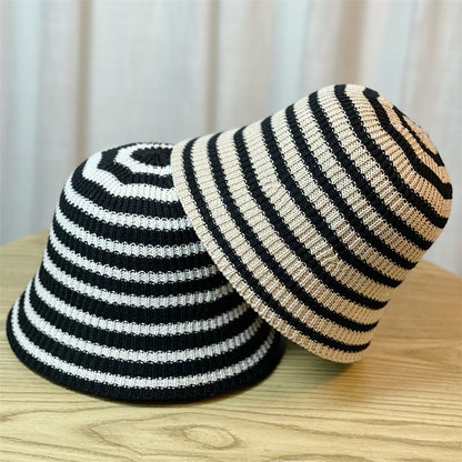 Chapeau Bob Rayé Tricoté Pliable