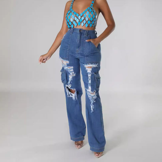 Pantalon Skinny en Denim Élastique