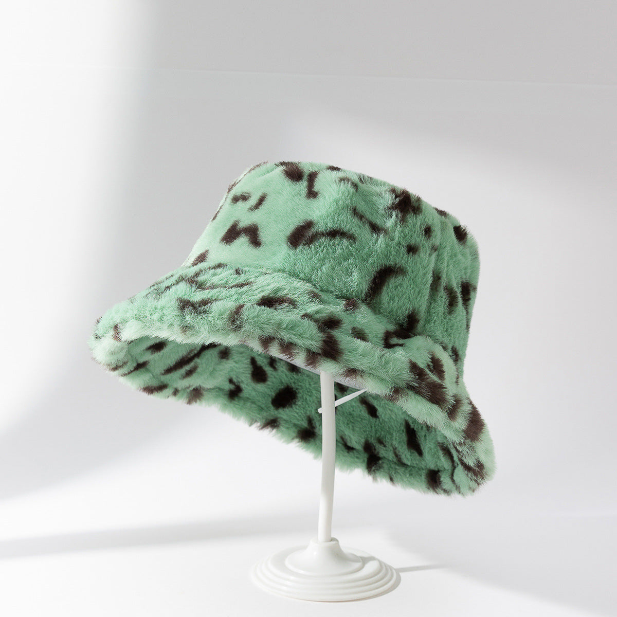 Chapeau Japonais Léopard Vintage en Peluche