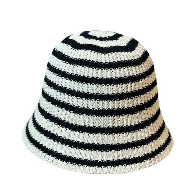 Chapeau Bob Rayé Tricoté Pliable