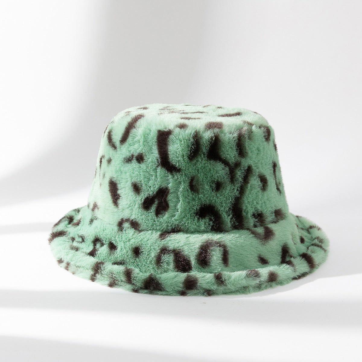 Chapeau Japonais Léopard Vintage en Peluche