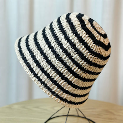 Chapeau Bob Rayé Tricoté Pliable