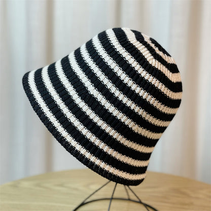 Chapeau Bob Rayé Tricoté Pliable