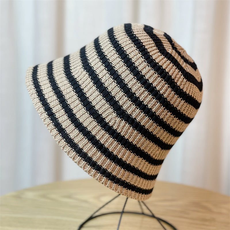 Chapeau Bob Rayé Tricoté Pliable