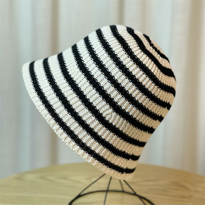 Chapeau Bob Rayé Tricoté Pliable