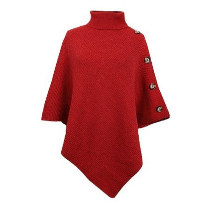 Cape Pull Fendue à Col Roulé Uni – Nouveauté Automne et Hiver