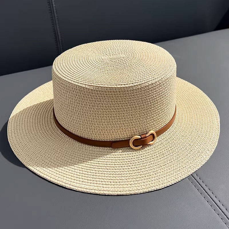 Chapeau de Paille Plat Femme