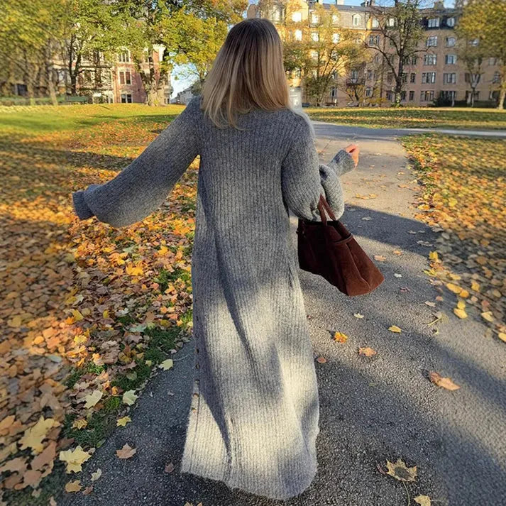 Cardigan Tricoté Gris Femme